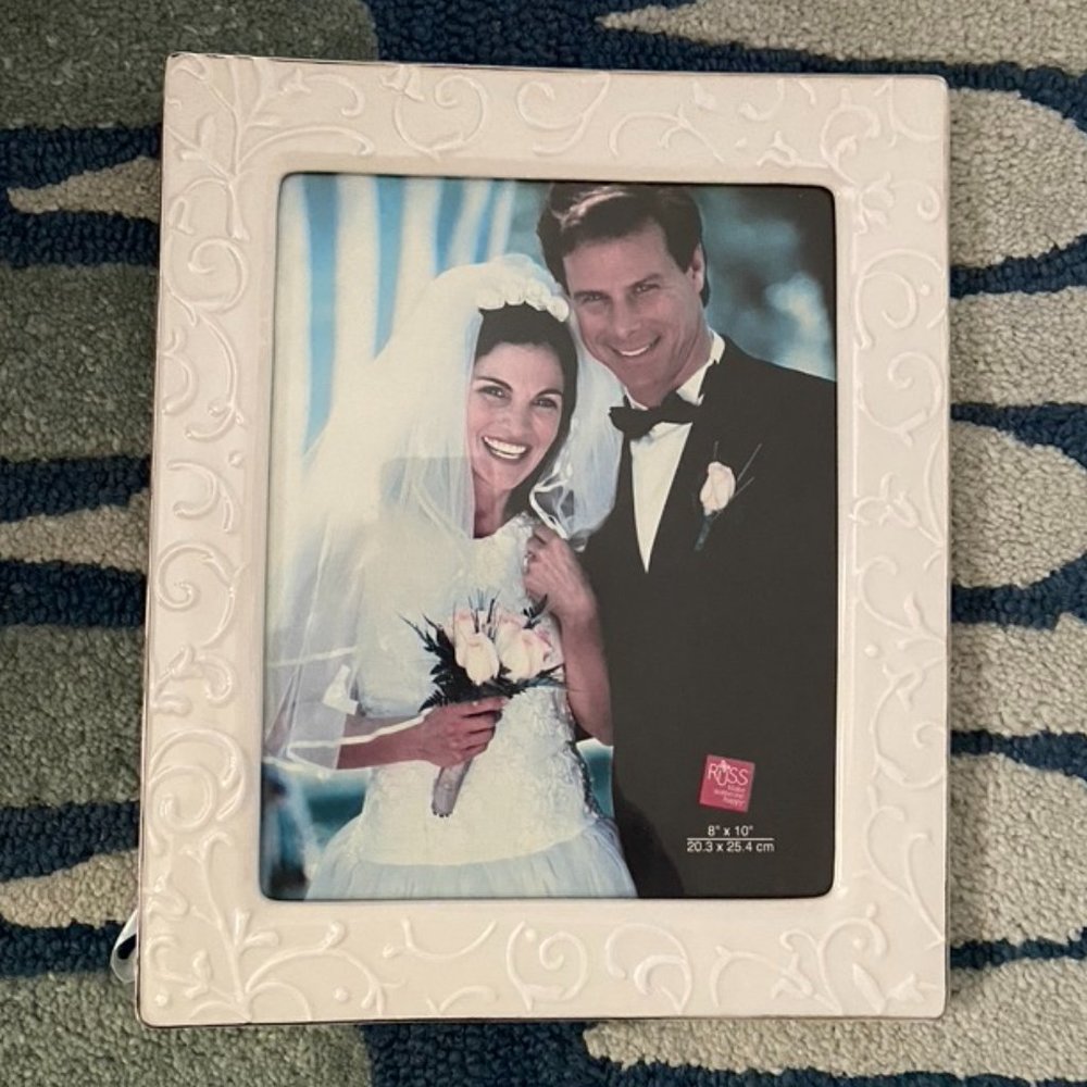 White porcelain/ceramic picture frame 8x10 - new with free shipping!